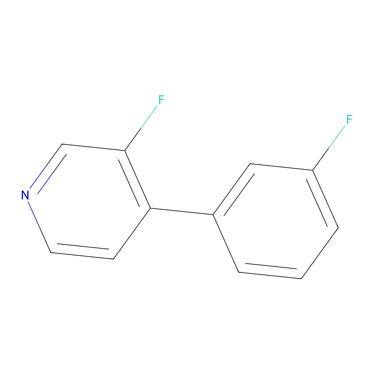 3-Fluoro-4-(3-fluorophenyl)pyridine molecular structure, CAS 1214355-36-8