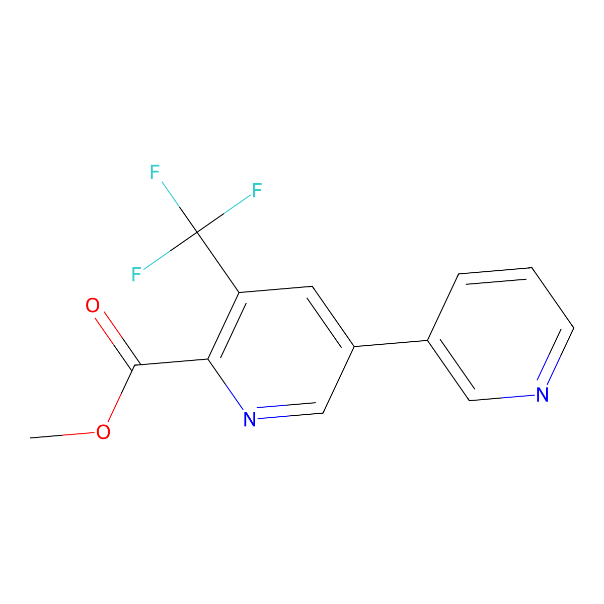 Methyl 5-(pyridin-3-yl)-3-(trifluoromethyl)picolinate molecular structure, CAS 1214355-49-3