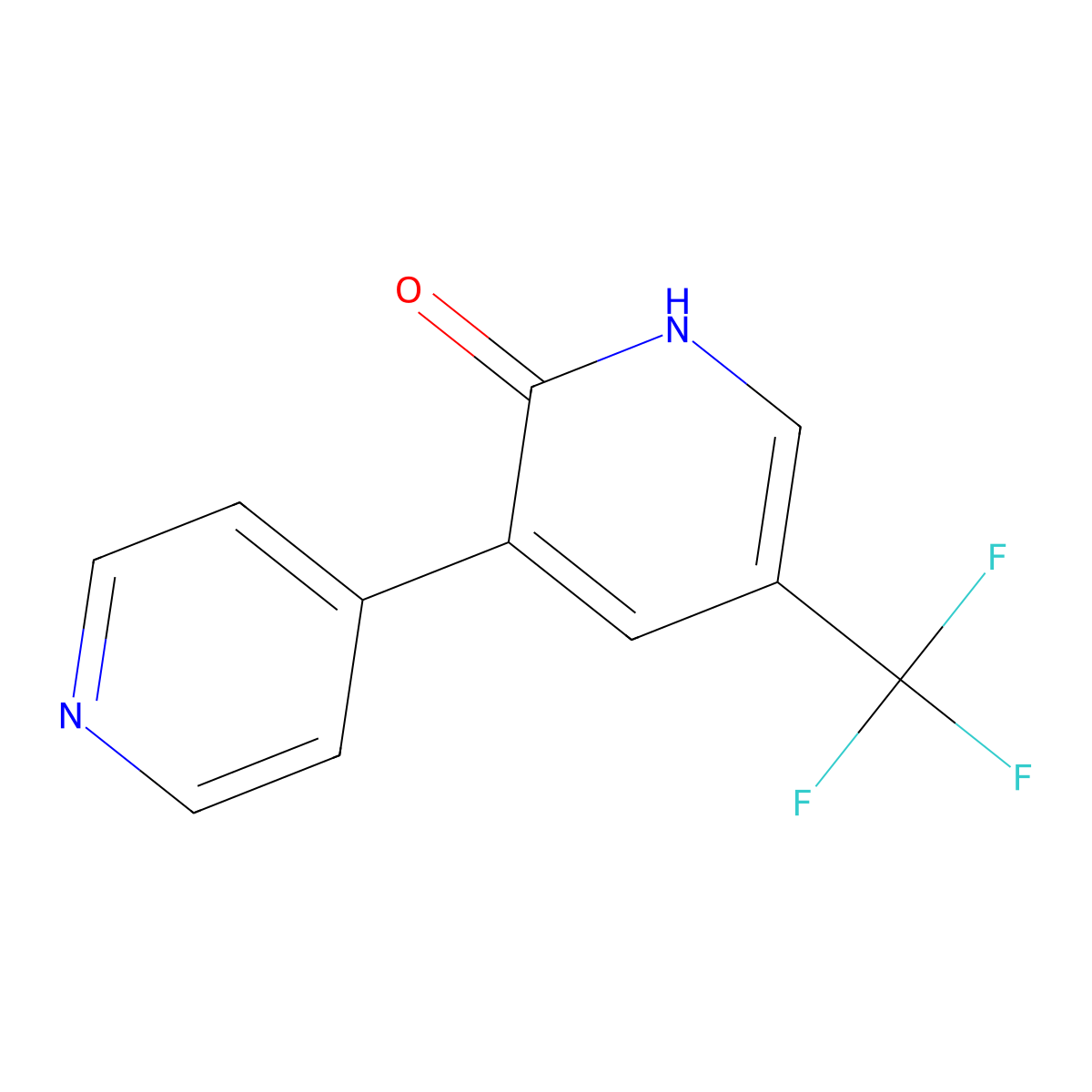 3-(Pyridin-4-yl)-5-(trifluoromethyl)pyridin-2-ol molecular structure, CAS 1214355-50-6