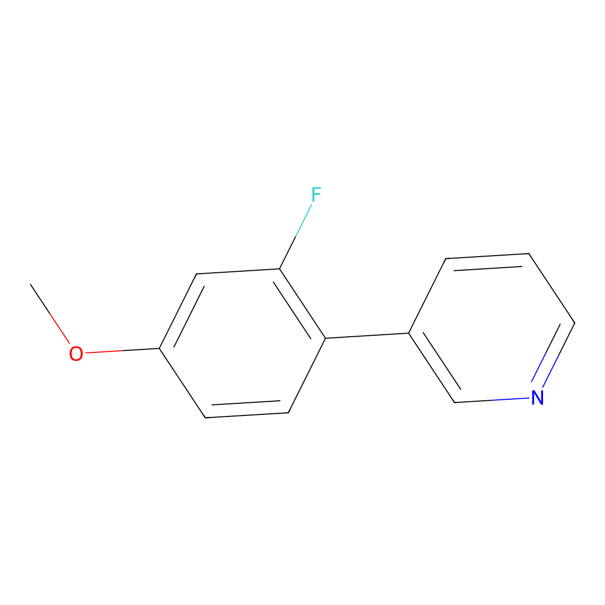3-(2-Fluoro-4-methoxyphenyl)pyridine molecular structure, CAS 1214355-60-8