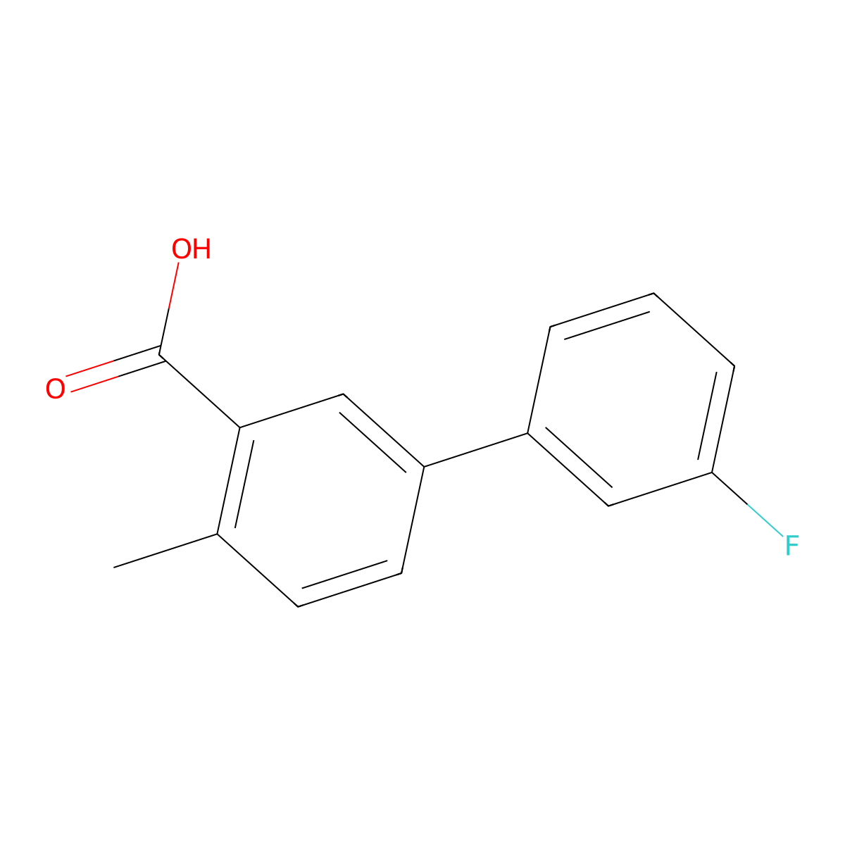 5-(3-Fluorophenyl)-2-methylbenzoic acid molecular structure, CAS 1214355-85-7