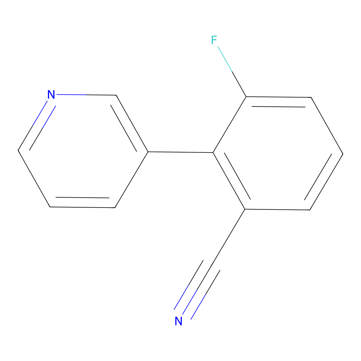 3-Fluoro-2-(3-pyridinyl)benzonitrile molecular structure, CAS 1214355-88-0