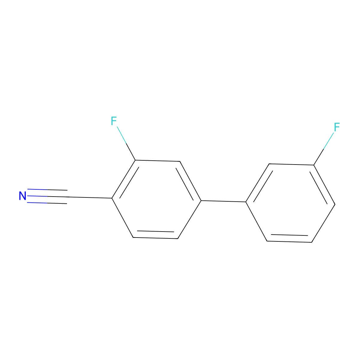 2-Fluoro-4-(3-fluorophenyl)benzonitrile molecular structure, CAS 1214356-07-6