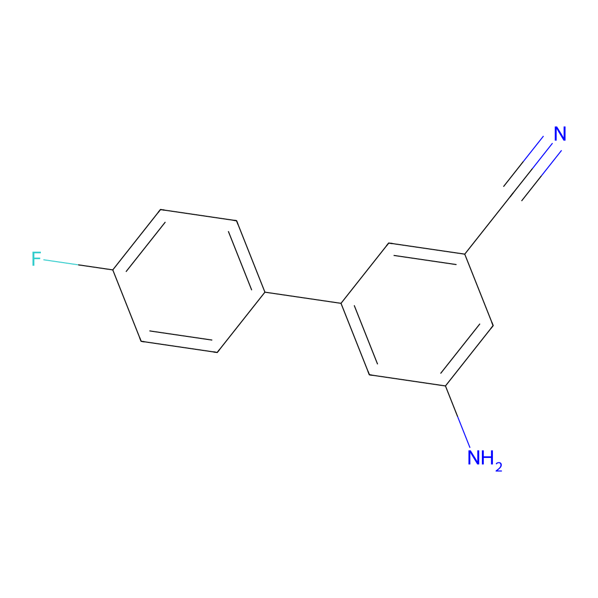 5-Amino-4'-fluoro-[1,1'-biphenyl]-3-carbonitrile molecular structure, CAS 1214356-82-7