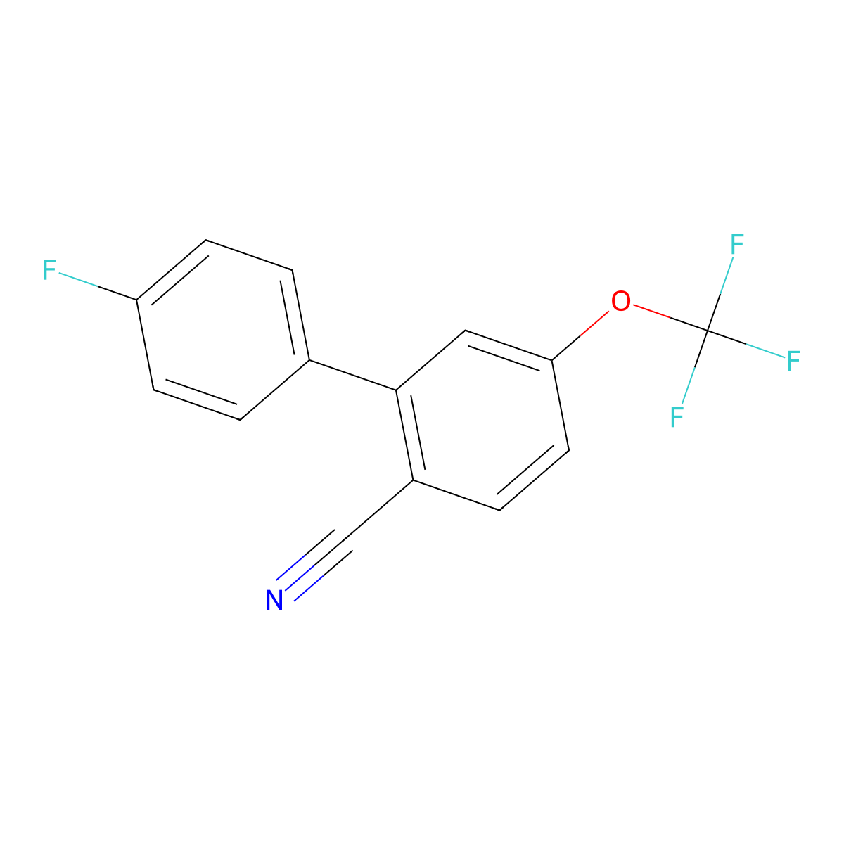 2-(4-Fluorophenyl)-4-(trifluoromethoxy)benzonitrile molecular structure, CAS 1214357-08-0