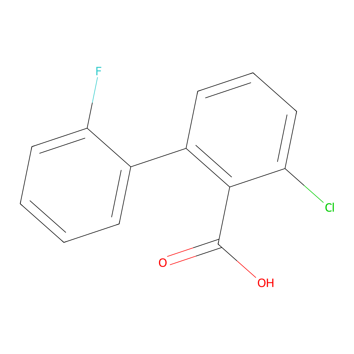 6-Chloro-2-(2-fluorophenyl)benzoic acid molecular structure, CAS 1214357-16-0