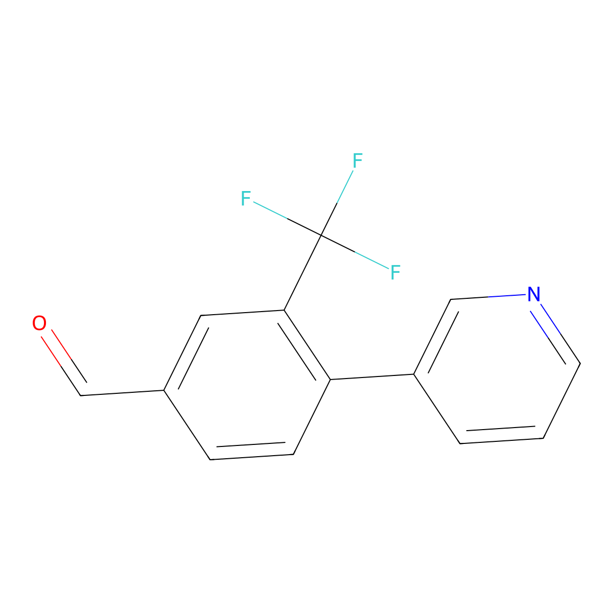 4-(Pyridin-3-yl)-3-(trifluoromethyl)benzaldehyde molecular structure, CAS 1214357-32-0