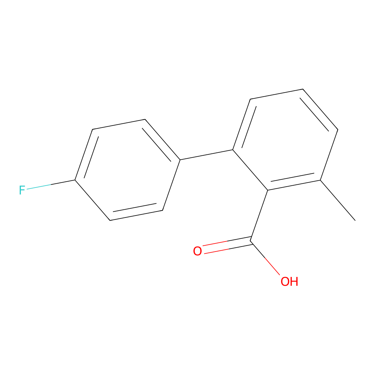 2-(4-Fluorophenyl)-6-methylbenzoic acid molecular structure, CAS 1214357-34-2