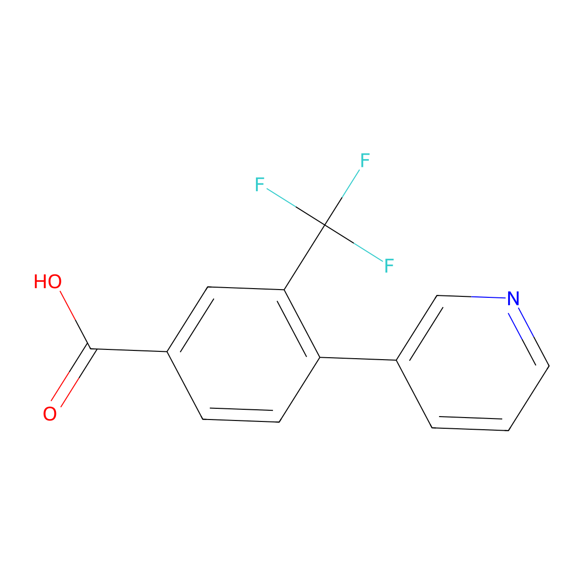 4-(Pyridin-3-yl)-3-(trifluoromethyl)benzoic acid molecular structure, CAS 1214357-37-5