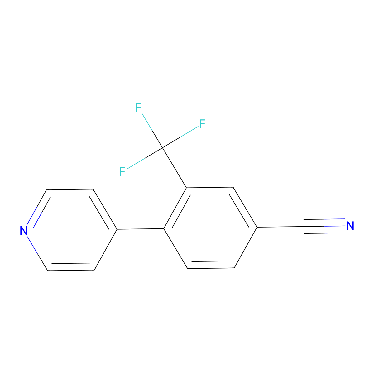 4-(Pyridin-4-yl)-3-(trifluoromethyl)benzonitrile molecular structure, CAS 1214357-39-7
