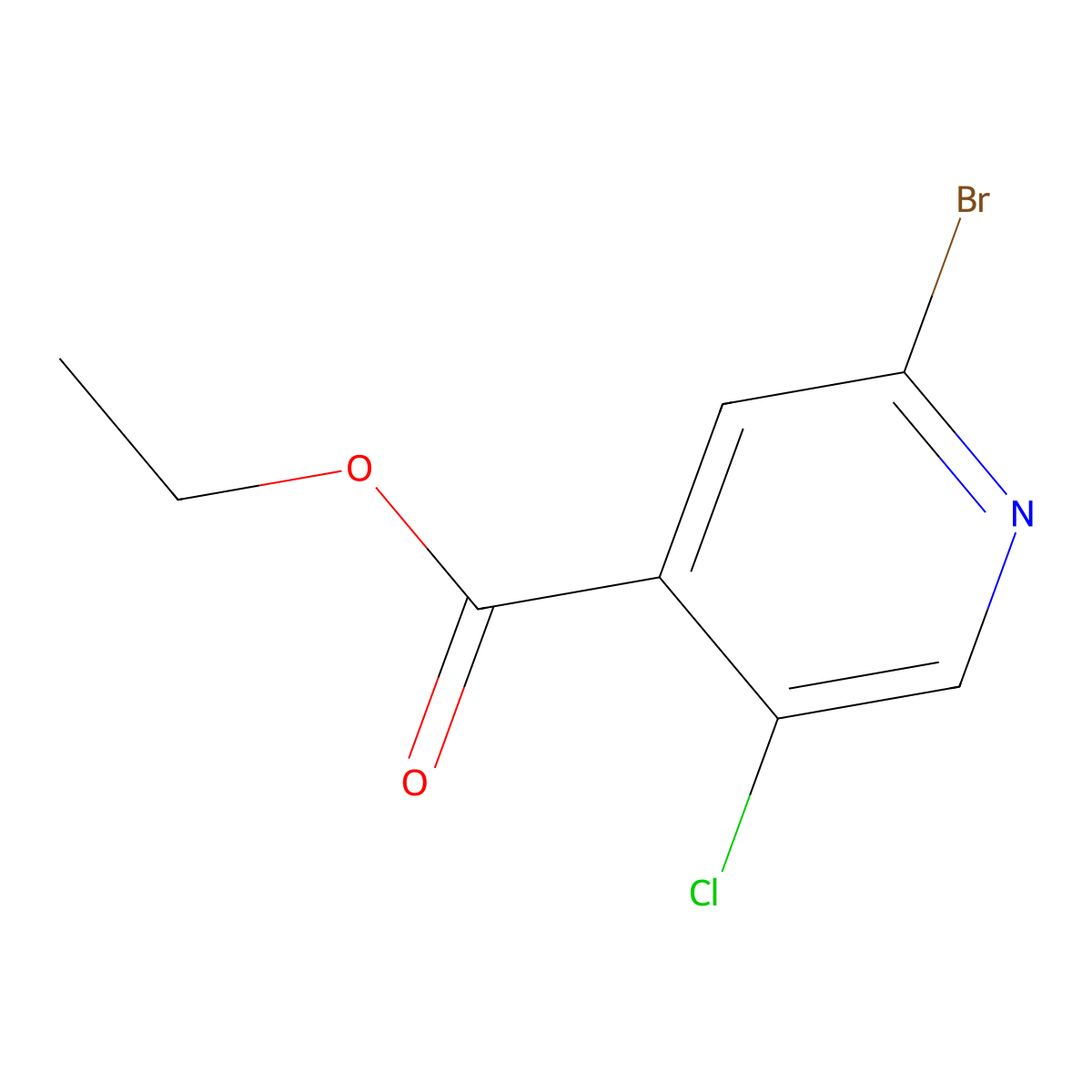 Ethyl 2-bromo-5-chloropyridine-4-carboxylate molecular structure, CAS 1214357-93-3