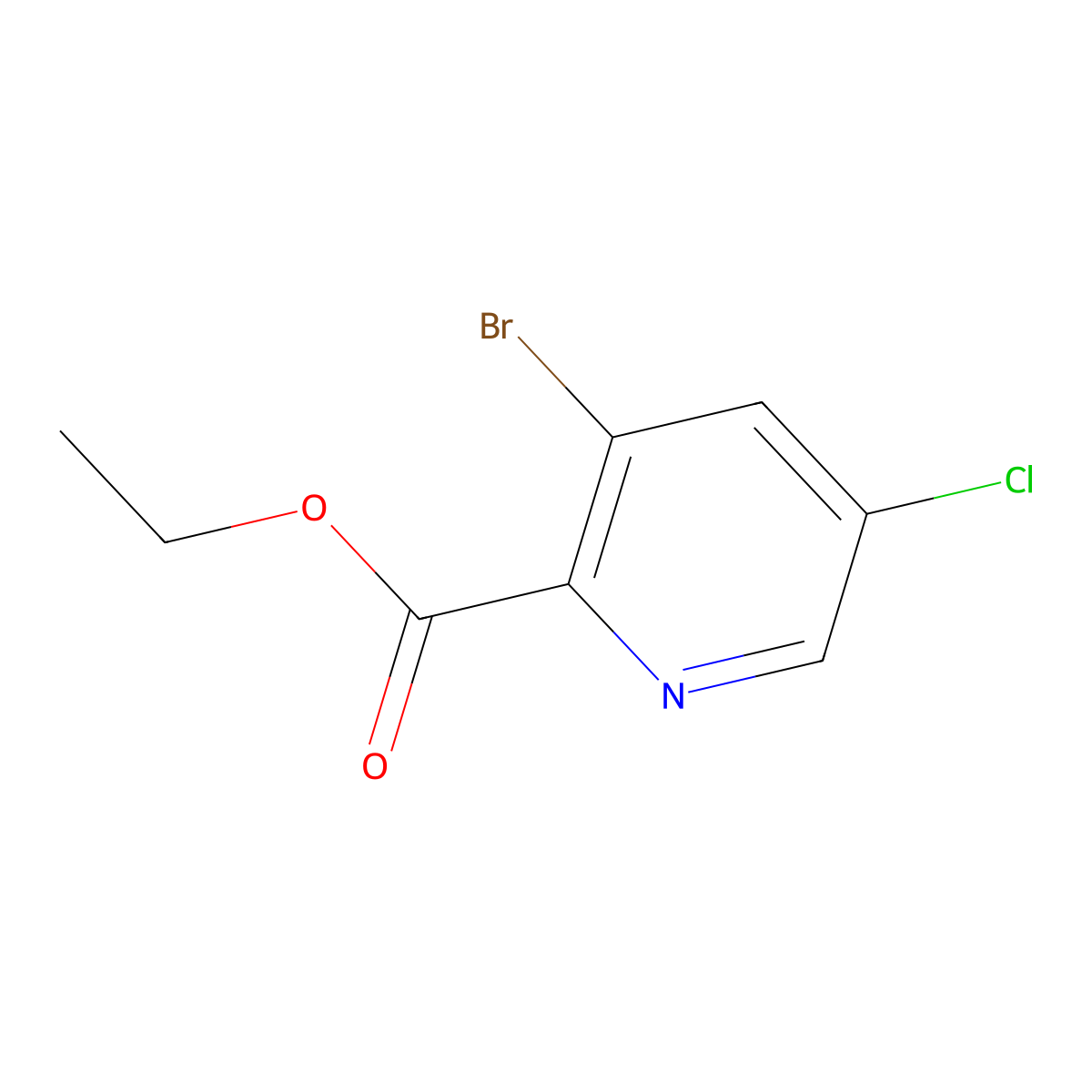 Ethyl 3-bromo-5-chloropicolinate molecular structure, CAS 1214357-95-5