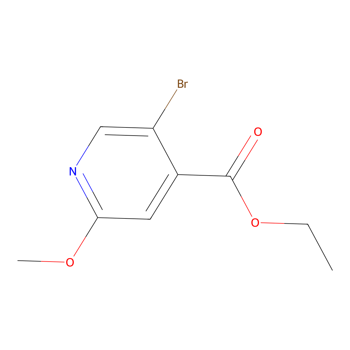 Ethyl 5-bromo-2-methoxyisonicotinate molecular structure, CAS 1214357-96-6