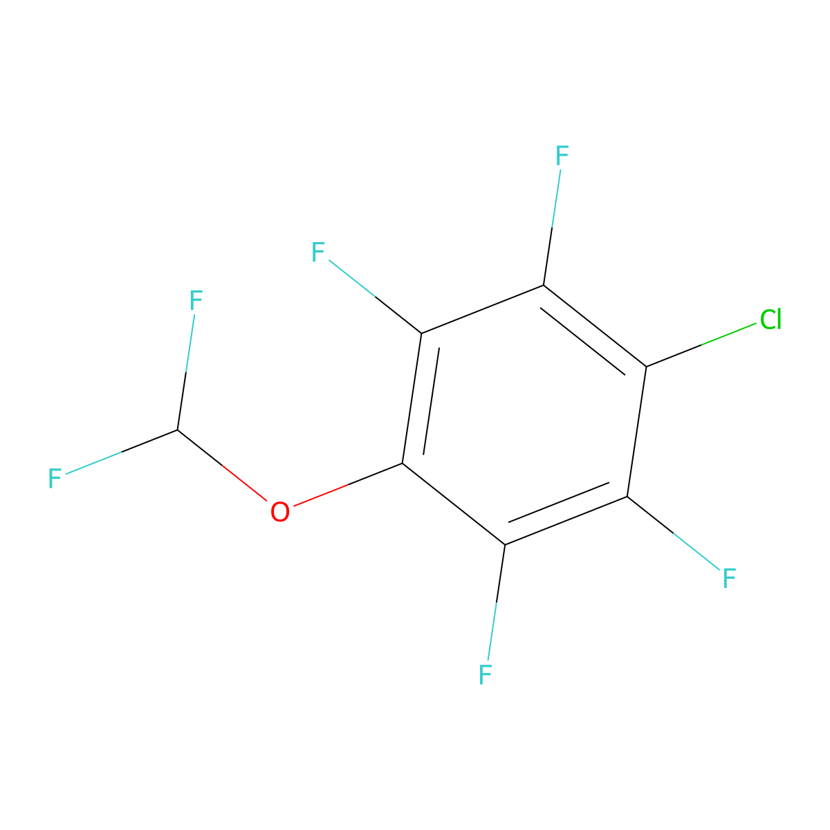 1-Chloro-4-(difluoromethoxy)-2,3,5,6-tetrafluoro-benzene molecular structure, CAS 1214357-98-8