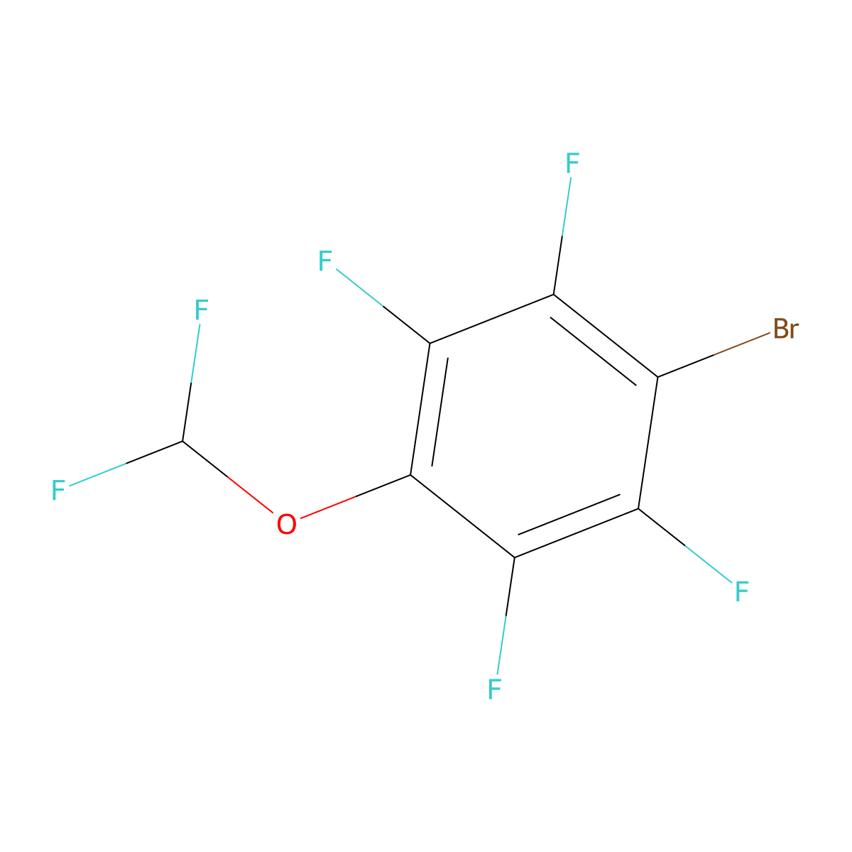 1-Bromo-4-(difluoromethoxy)-2,3,5,6-tetrafluoro-benzene molecular structure, CAS 1214357-99-9
