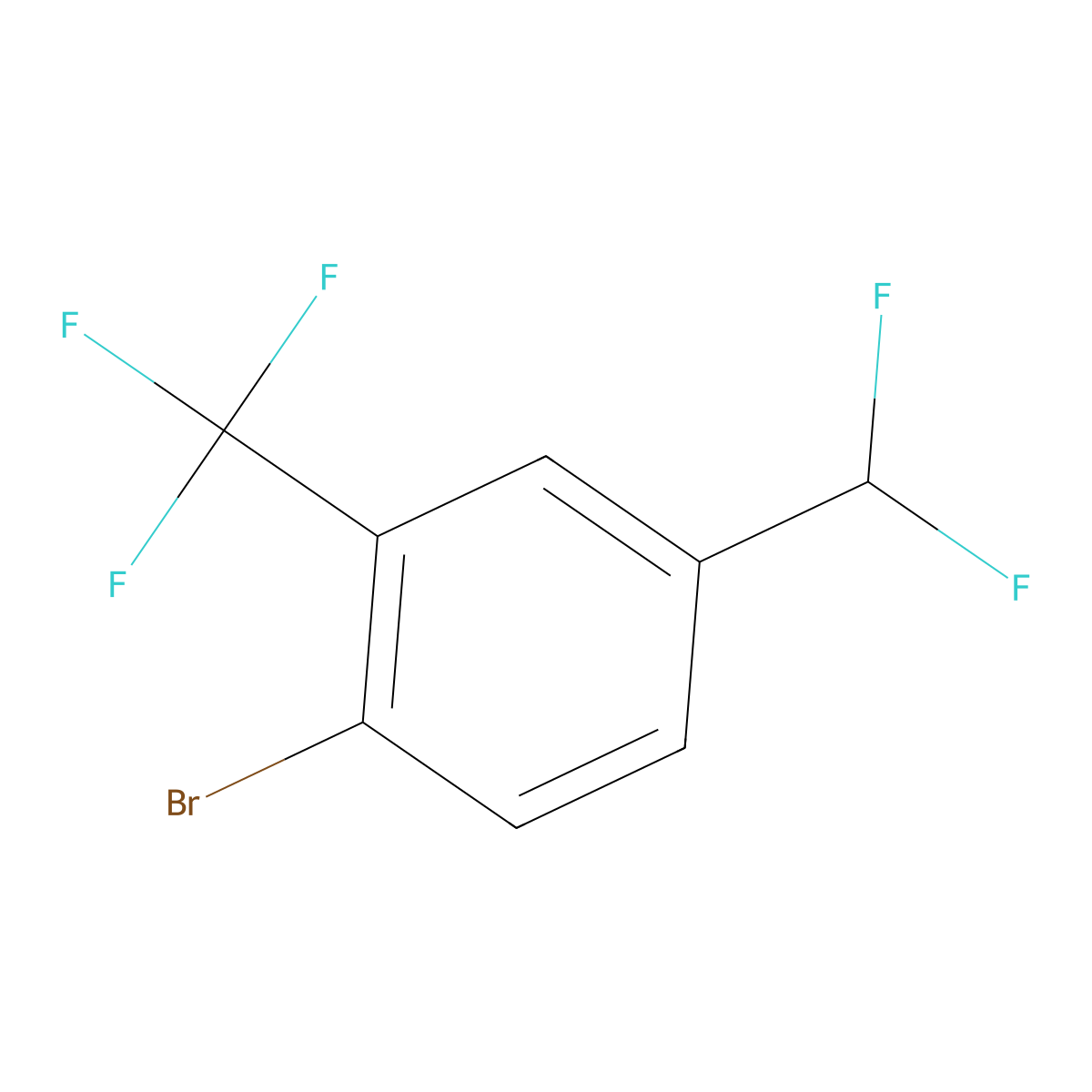 1-Bromo-4-(difluoromethyl)-2-(trifluoromethyl)benzene molecular structure, CAS 1214358-07-2
