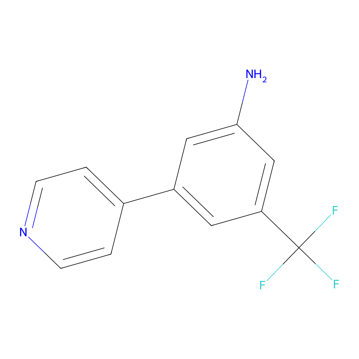 3-(Pyridin-4-yl)-5-(trifluoromethyl)benzenamine molecular structure, CAS 1214358-12-9