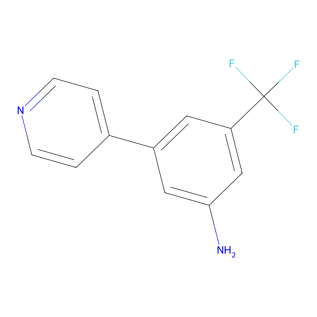3-(Pyridin-4-yl)-5-(trifluoromethyl)benzenamine molecular structure, CAS 1214358-12-9