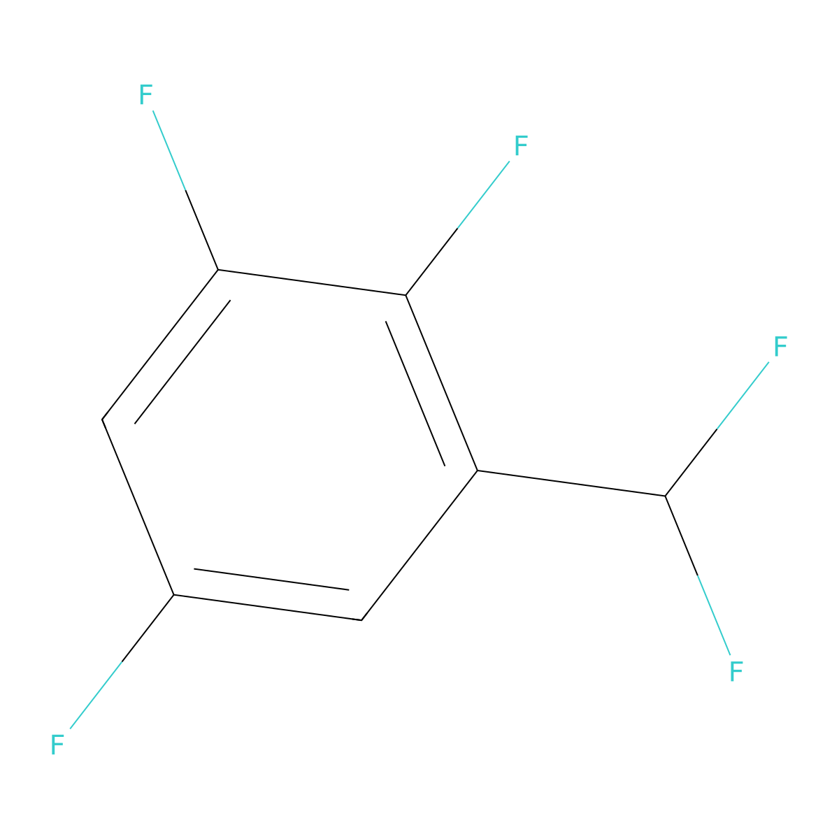 1-(Difluoromethyl)-2,3,5-trifluorobenzene molecular structure, CAS 1214358-17-4