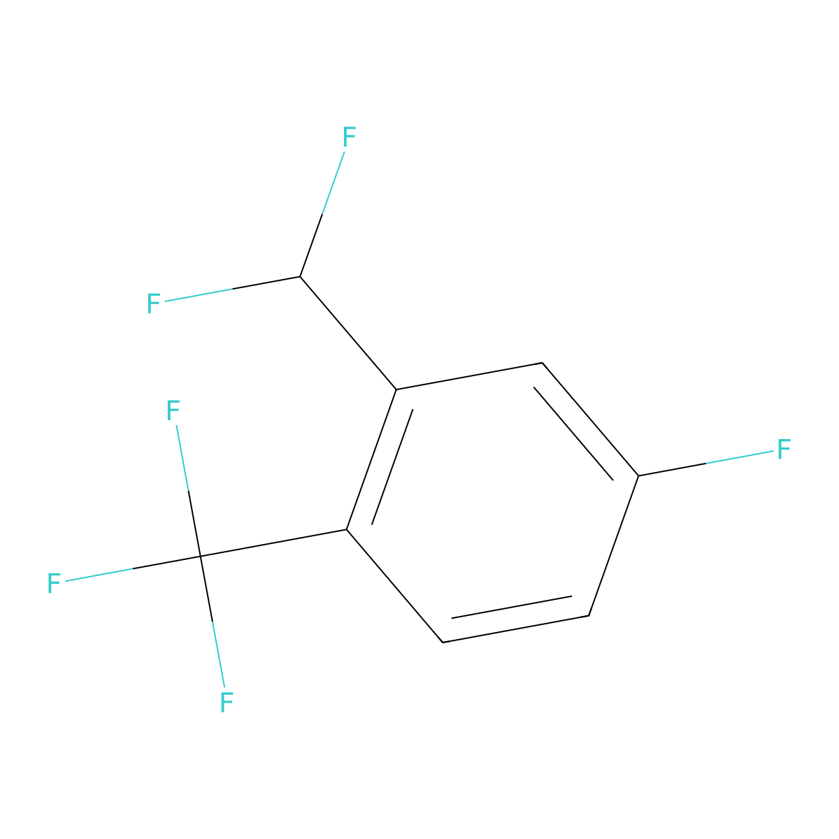 2-(Difluoromethyl)-4-fluoro-1-(trifluoromethyl)benzene molecular structure, CAS 1214358-19-6