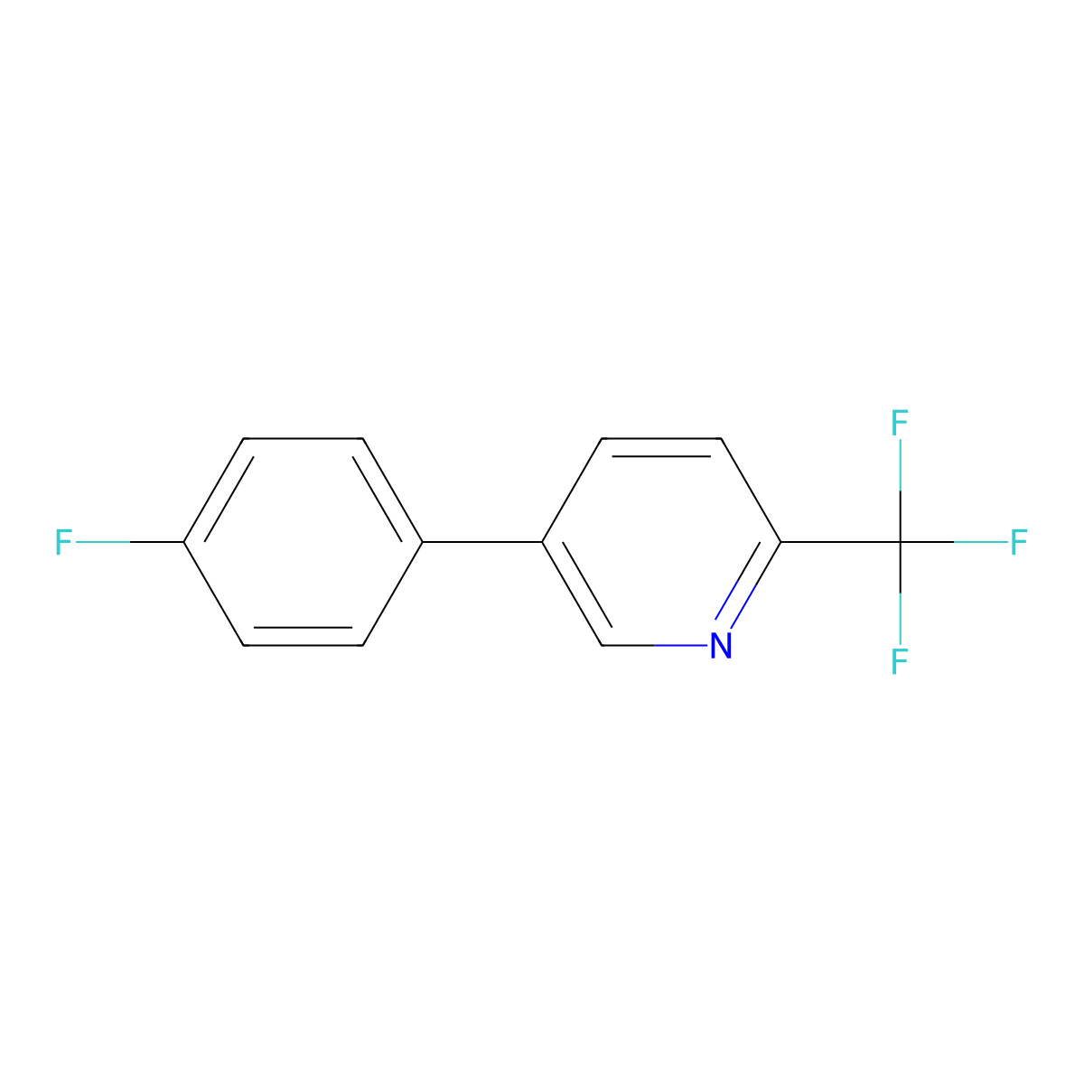 5-(4-Fluorophenyl)-2-(trifluoromethyl)pyridine molecular structure, CAS 1214358-23-2