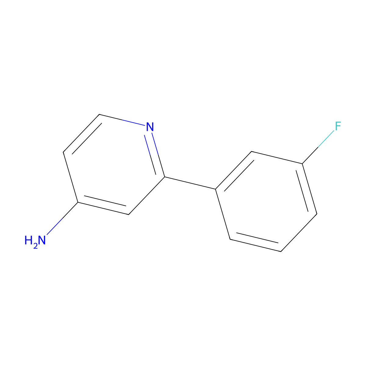2-(3-Fluorophenyl)pyridin-4-amine molecular structure, CAS 1214358-31-2