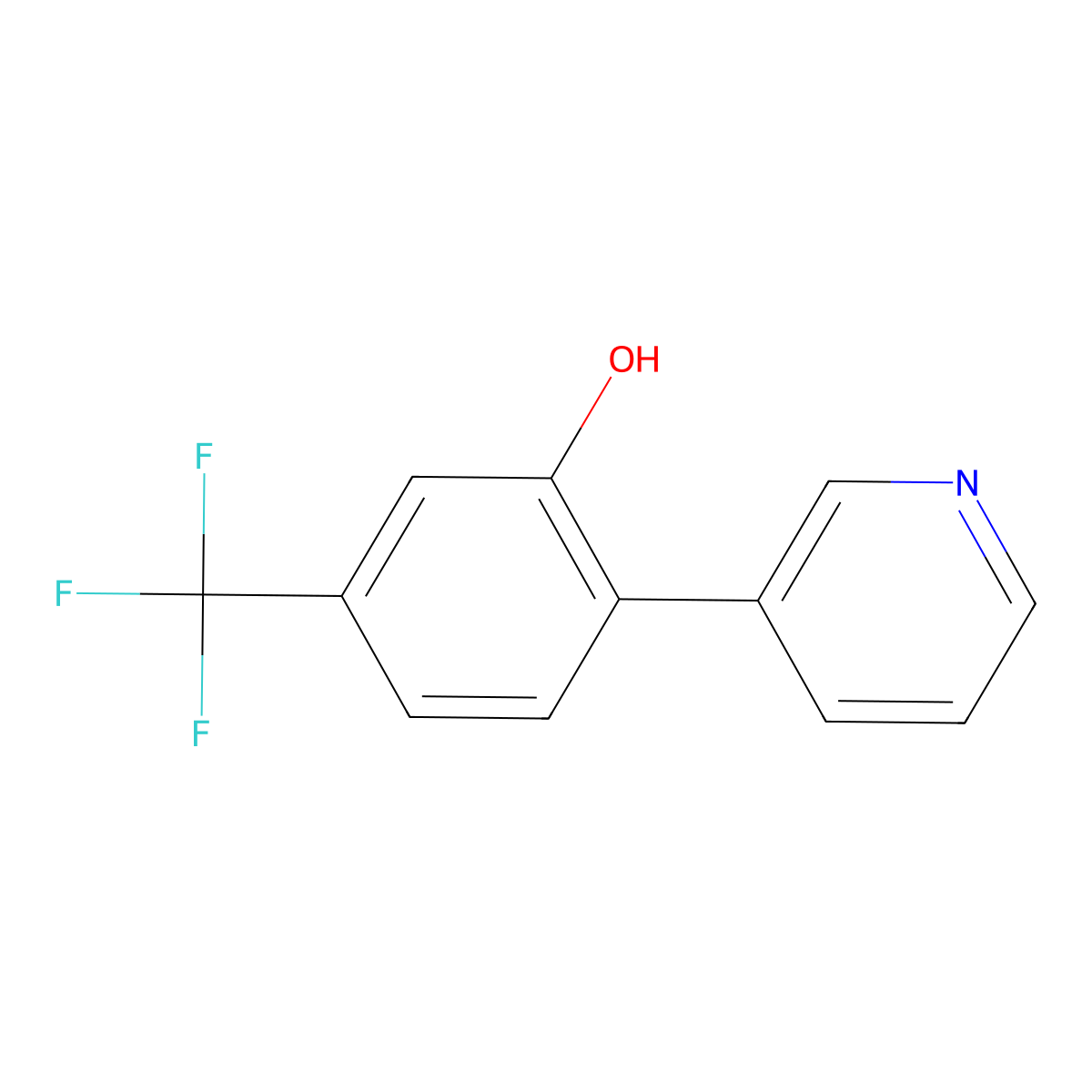2-(Pyridin-3-yl)-5-(trifluoromethyl)phenol molecular structure, CAS 1214358-32-3