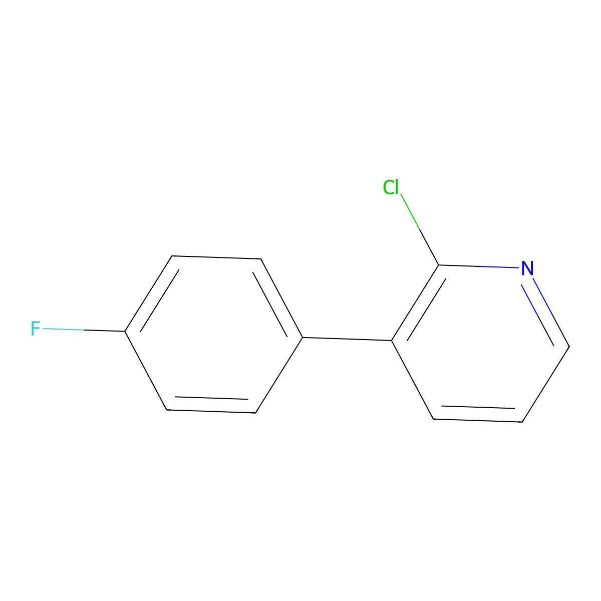 2-Chloro-3-(4-fluorophenyl)pyridine molecular structure, CAS 1214358-50-5