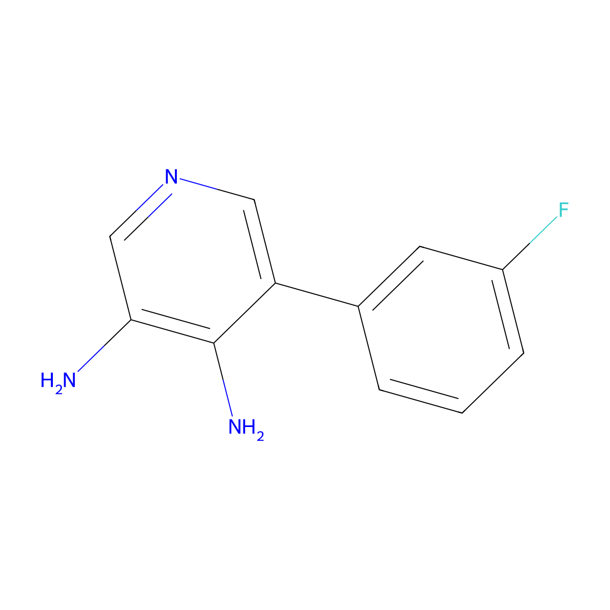 5-(3-Fluorophenyl)pyridine-3,4-diamine molecular structure, CAS 1214358-61-8