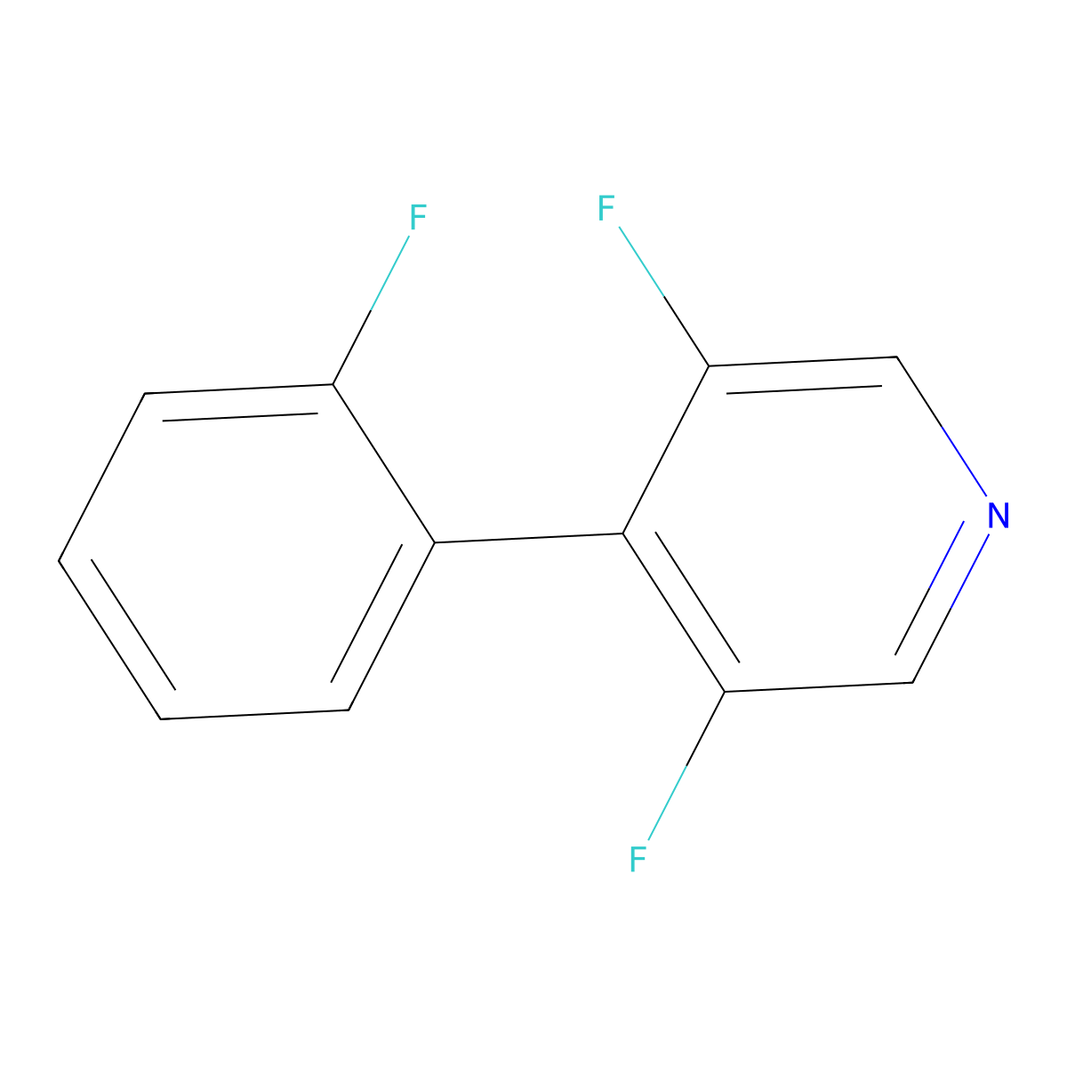 3,5-Difluoro-4-(2-fluorophenyl)pyridine molecular structure, CAS 1214358-77-6