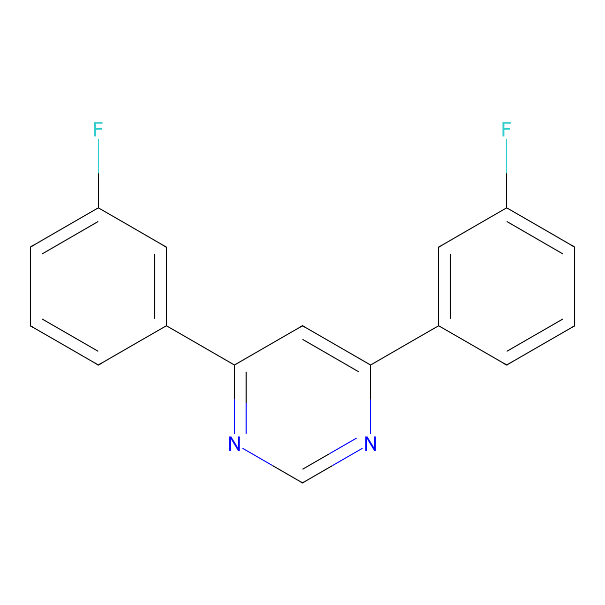 4,6-Bis(3-fluorophenyl)pyrimidine molecular structure, CAS 1214358-81-2