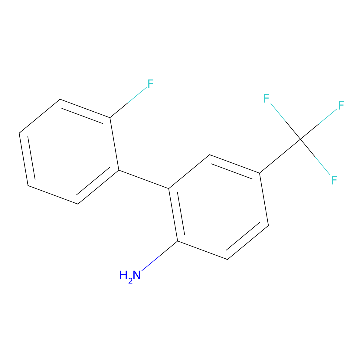 2'-Fluoro-5-(trifluoromethyl)biphenyl-2-amine molecular structure, CAS 1214358-90-3