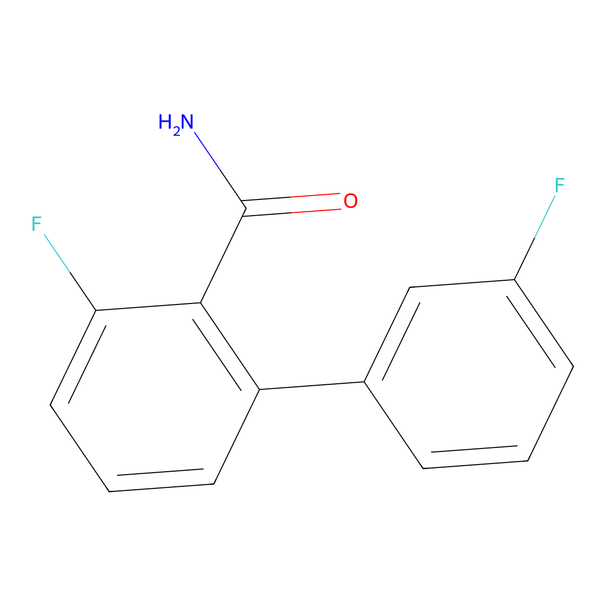 3,3'-Difluoro[1,1'-biphenyl]-2-carboxamide molecular structure, CAS 1214358-98-1
