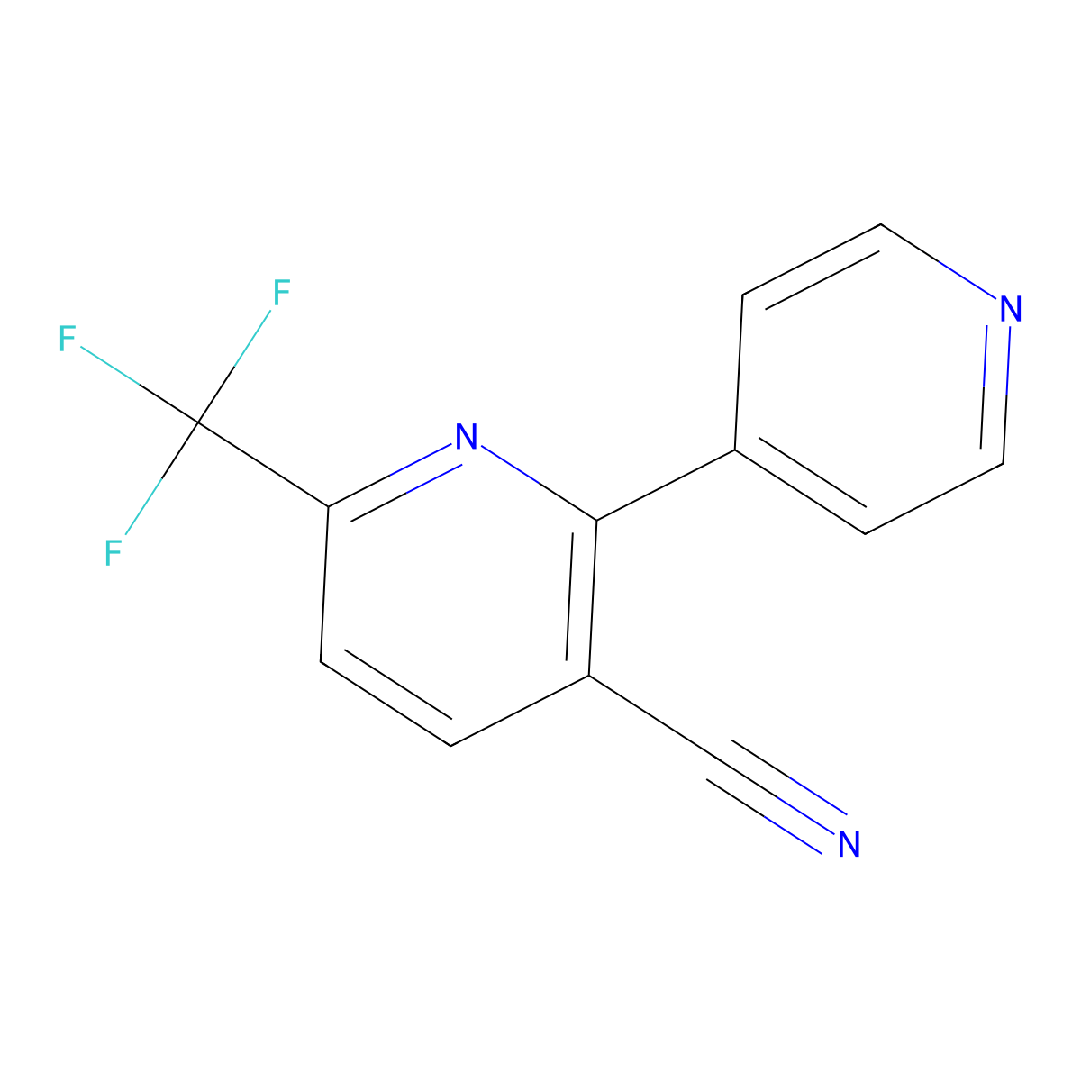 2-(Pyridin-4-yl)-6-(trifluoromethyl)nicotinonitrile molecular structure, CAS 1214359-37-1