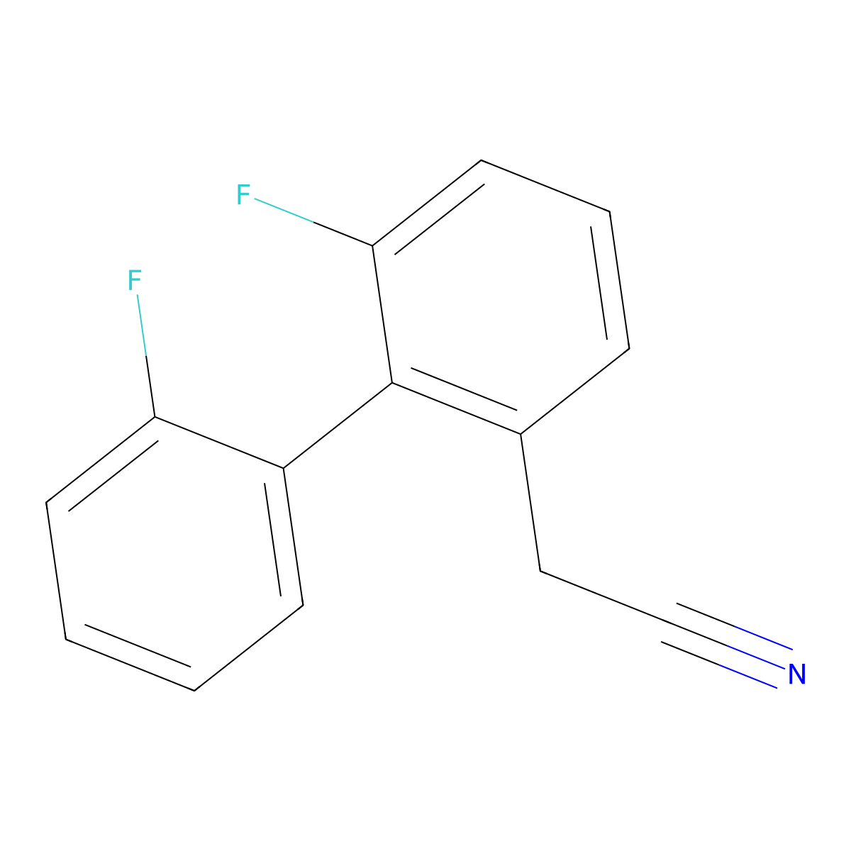 2-[3-Fluoro-2-(2-fluorophenyl)phenyl]acetonitrile molecular structure, CAS 1214359-46-2