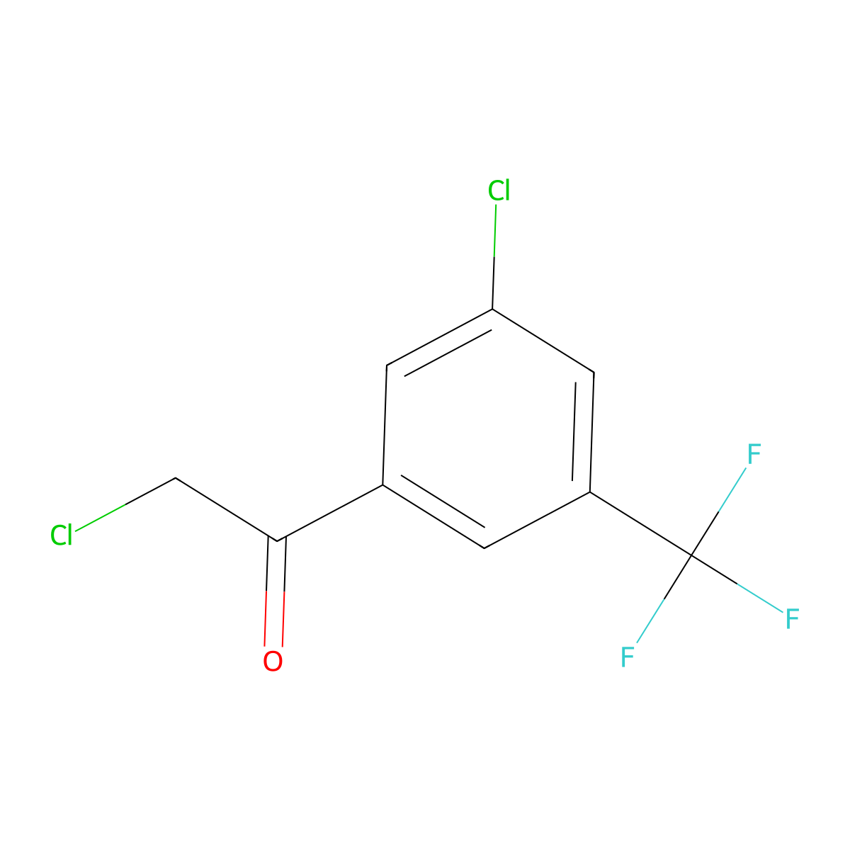 2-Chloro-1-[3-chloro-5-(trifluoromethyl)phenyl]ethan-1-one molecular structure, CAS 1214359-64-4