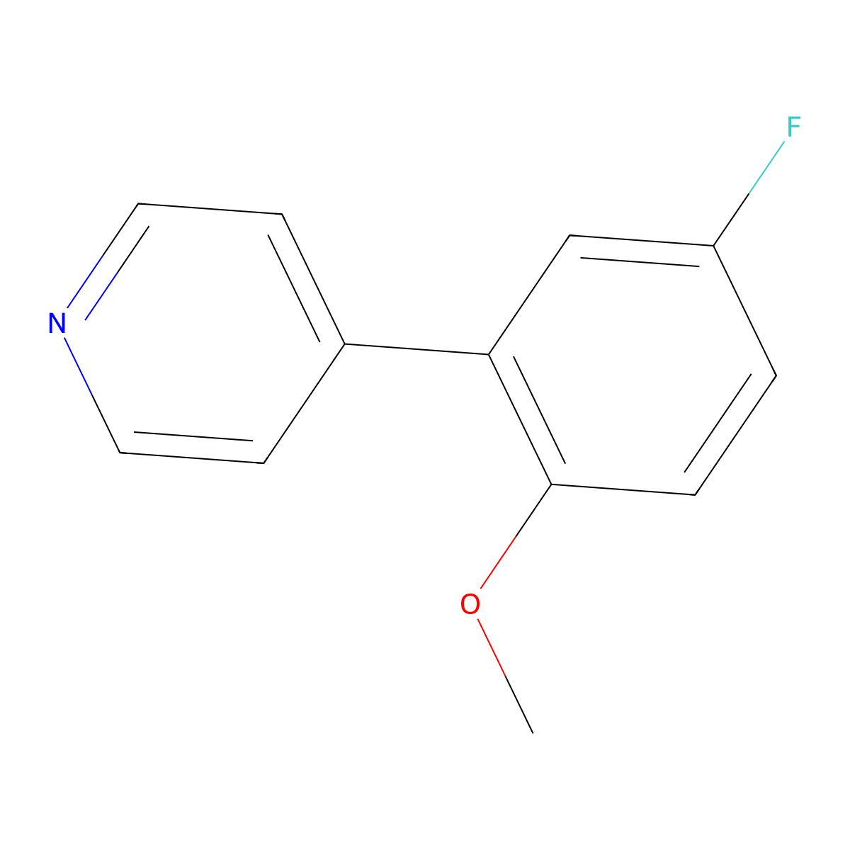 4-(5-Fluoro-2-methoxyphenyl)pyridine molecular structure, CAS 1214359-69-9