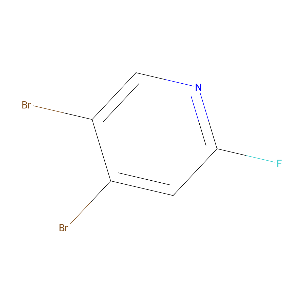 4,5-Dibromo-2-fluoropyridine molecular structure, CAS 1214359-71-3