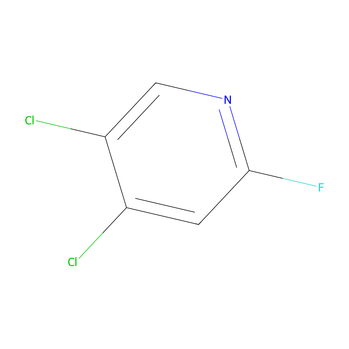 4,5-Dichloro-2-fluoropyridine molecular structure, CAS 1214359-76-8