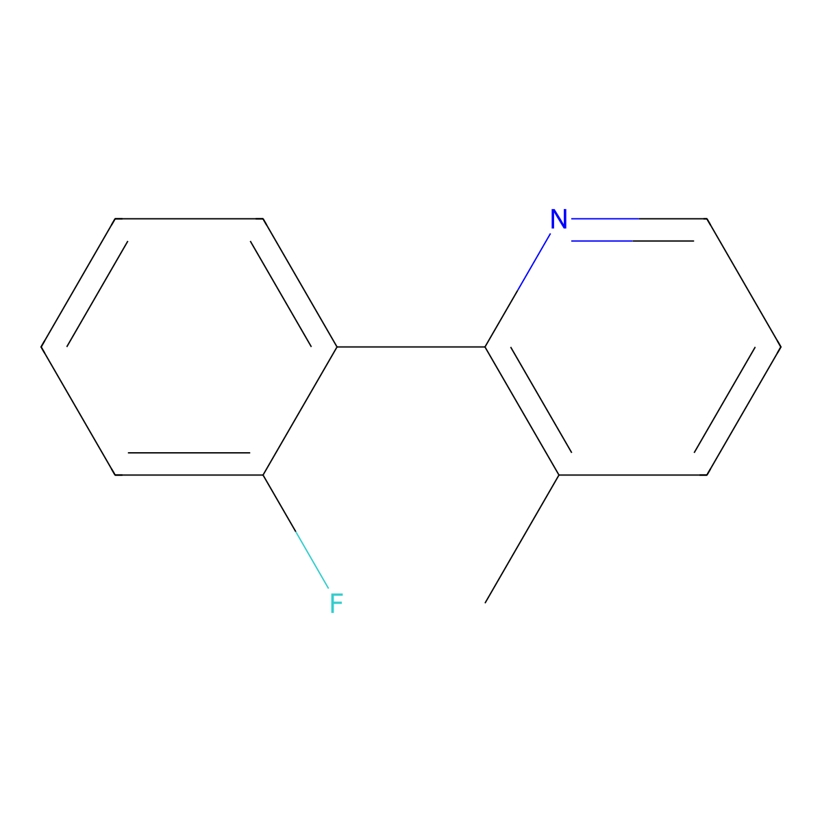 2-(2-Fluorophenyl)-3-methylpyridine molecular structure, CAS 1214359-82-6