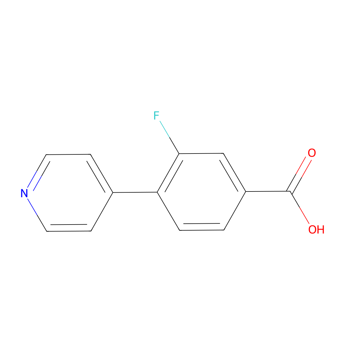 3-Fluoro-4-(pyridin-4-yl)benzoic acid molecular structure, CAS 1214359-83-7