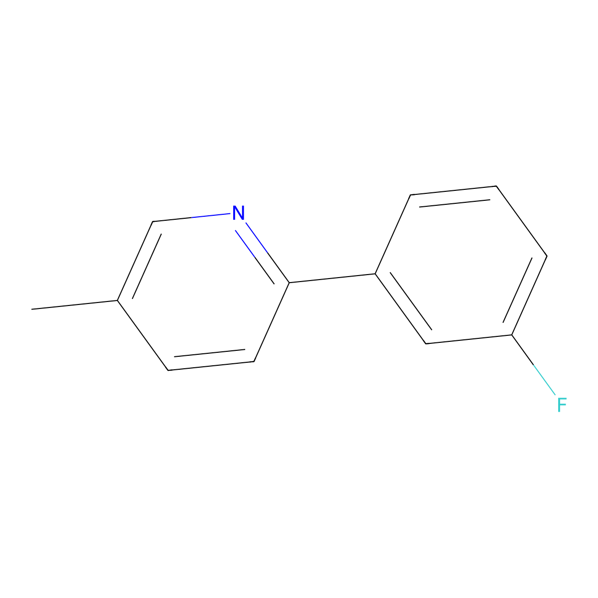 2-(3-Fluorophenyl)-5-methylpyridine molecular structure, CAS 1214359-89-3