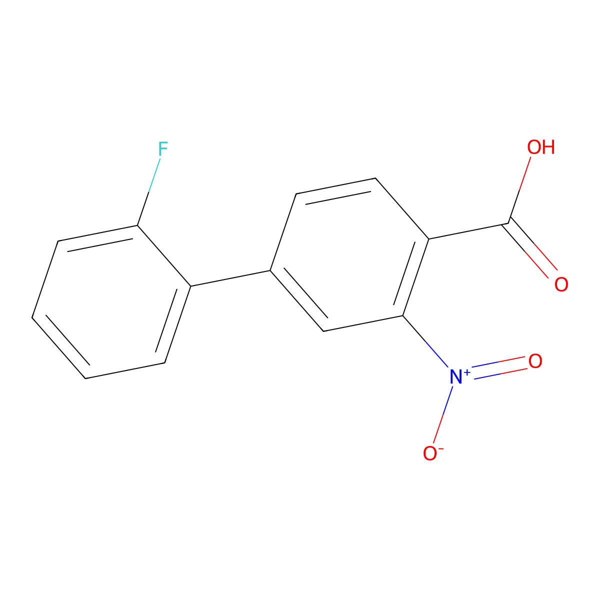 4-(2-Fluorophenyl)-2-nitrobenzoic acid molecular structure, CAS 1214359-91-7