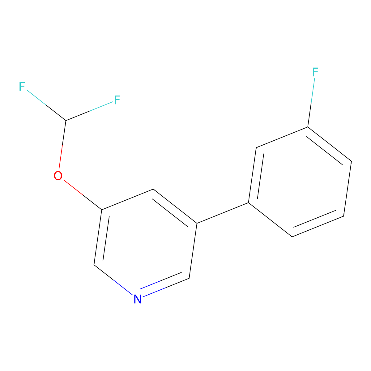 3-(Difluoromethoxy)-5-(3-fluorophenyl)pyridine molecular structure, CAS 1214360-04-9