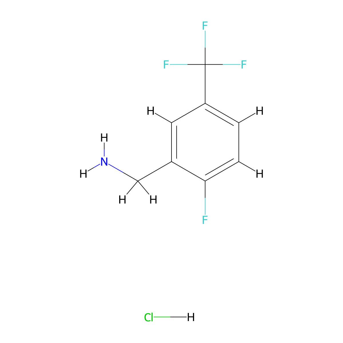 1-[2-Fluoro-5-(trifluoromethyl)phenyl]methanamine hydrochloride molecular structure, CAS 1214360-10-7