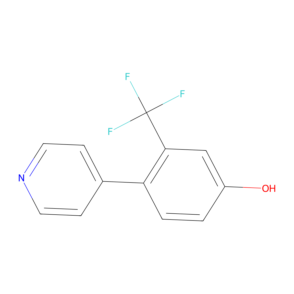4-(Pyridin-4-yl)-3-(trifluoromethyl)phenol molecular structure, CAS 1214360-15-2