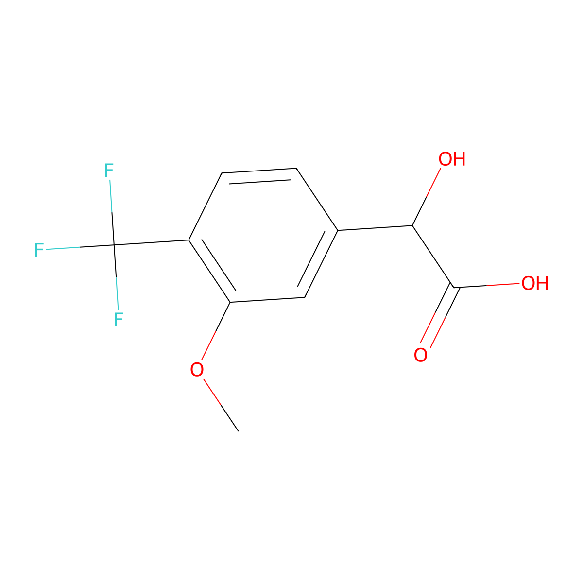 2-Hydroxy-2-[3-methoxy-4-(trifluoromethyl)phenyl]acetic acid molecular structure, CAS 1214360-17-4