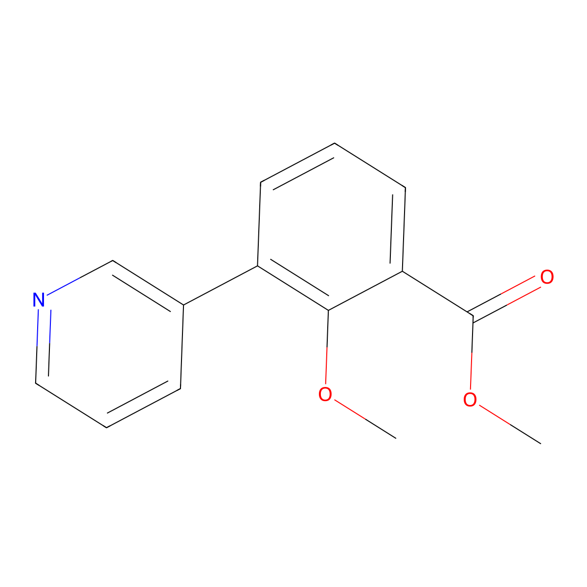 Methyl 2-methoxy-3-(pyridin-3-yl)benzoate molecular structure, CAS 1214360-32-3