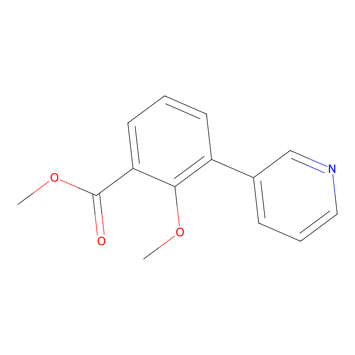 Methyl 2-methoxy-3-(pyridin-3-yl)benzoate molecular structure, CAS 1214360-32-3