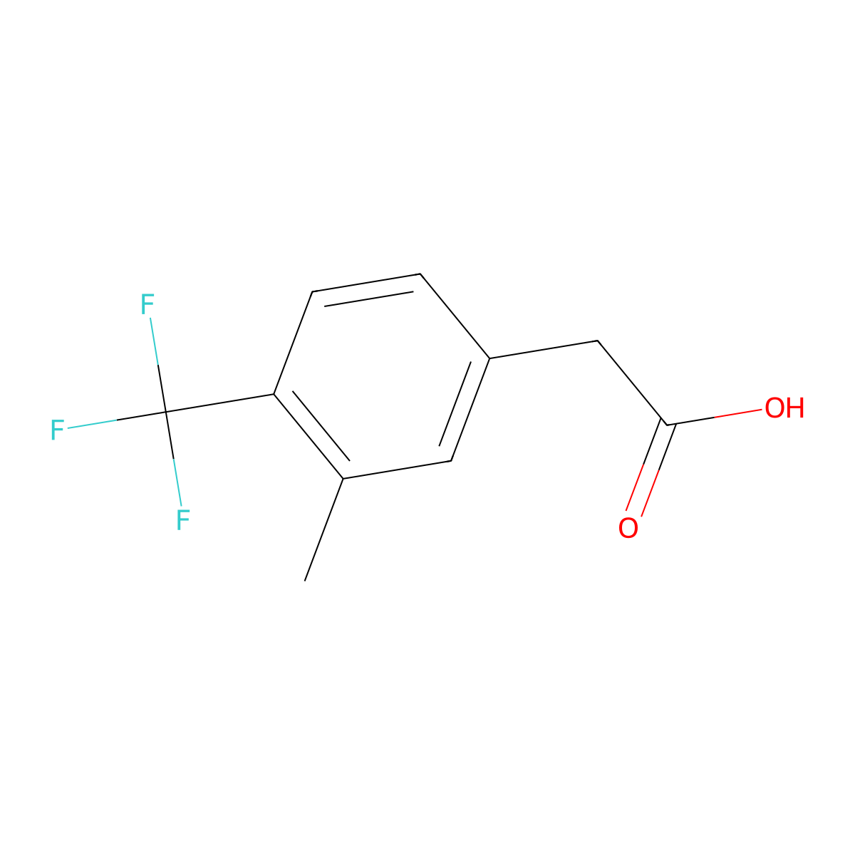 2-(3-Methyl-4-(trifluoromethyl)phenyl)acetic acid molecular structure, CAS 1214360-33-4